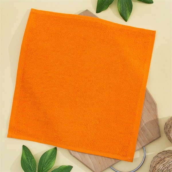 Салфетка махровая, 30х30 см, цвет апельсиновый - фото 314818446